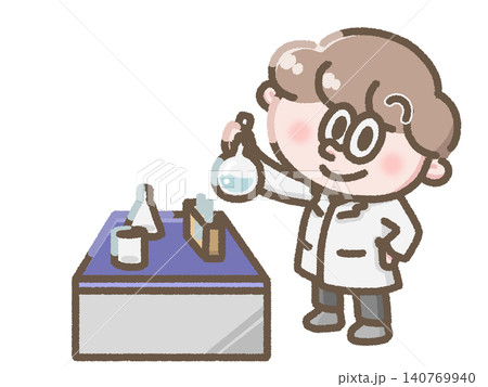 実験をする男性のイラスト 実験をする男性のイラスト 140769940