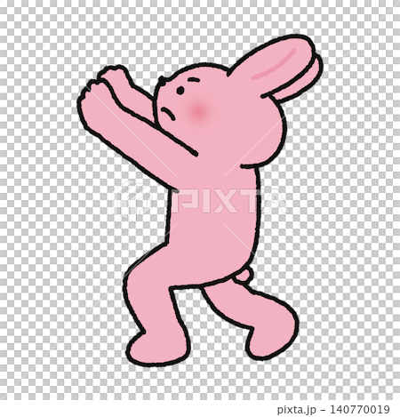 一生懸命支えるかわいいウサギ 一生懸命支えるかわいいウサギ 140770019