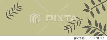 Muted abstract botanical panoramic background with leaf branches Muted abstract botanical panoramic background with leaf branches 140770114