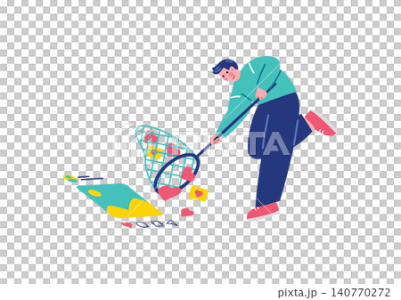 SNSでいいねを集める男性のイラスト 140770272
