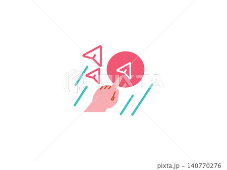 SNSで投稿を拡散するイメージイラスト 140770276