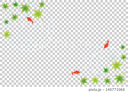 翠綠的植物與金魚:清新的夏日畫面。 (適合用於夏季問候、夏末問候和節日賀卡。) 翠綠的植物與金魚:清新的夏日畫面。 (適合用於夏季問候、夏末問候和節日賀卡。) 140771068