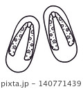 草履の線画イラスト 140771439