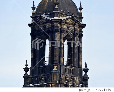 Rooftop designer meticulously records complex patterns of weathered stonework within structures Rooftop designer meticulously records complex patterns of weathered stonework within structures 140771519