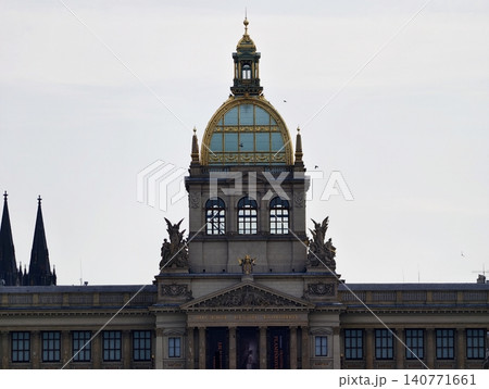 Elegant ancient building design. Imposing neoclassical museum with elaborate architectural details Elegant ancient building design. Imposing neoclassical museum with elaborate architectural details 140771661