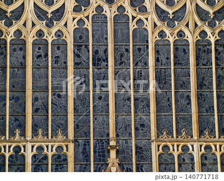 Decorative iron with gothic arches. Ornate weathered iron gate with gothic patterns and historic charm Decorative iron with gothic arches. Ornate weathered iron gate with gothic patterns and historic charm 140771718