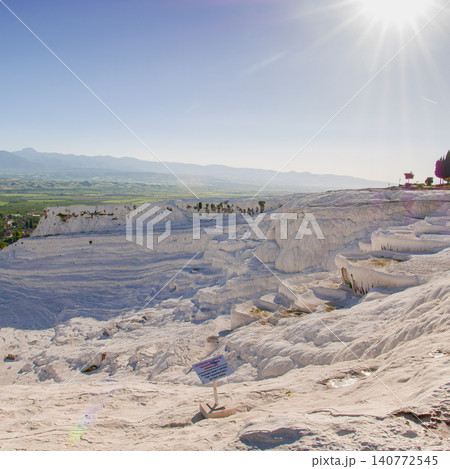 Travertine Terraces at Pamukkale in Turkey 140772545