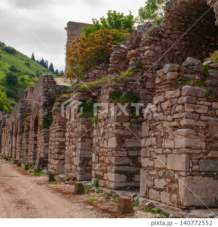 Ancient Stone Ruins at Ephesus in Turkey 140772552