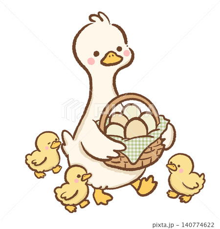 Cute Mother Goose Carrying a Basket of Fresh Farm Eggs with Baby Ducklings Spring Farm Cottagecore Family Illustration Digital Clipart Cute Mother Goose Carrying a Basket of Fresh Farm Eggs with Baby Ducklings Spring Farm Cottagecore Family Illustration Digital Clipart 140774622