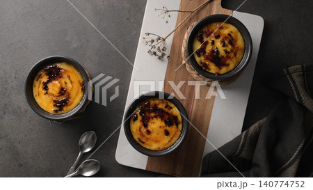 Bowls with Creme brulee 140774752