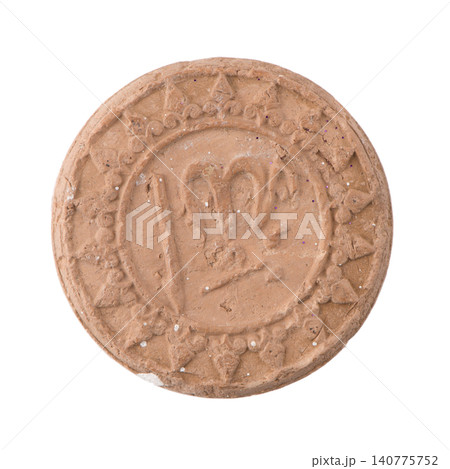 Antique ancient ceramic coin Antique ancient ceramic coin 140775752