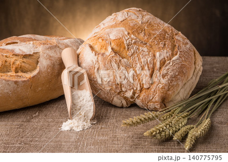 Rustic bread and wheat Rustic bread and wheat 140775795