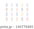 丸が縦に繋がっているカラフルな手描きのシェイプセット 140776885