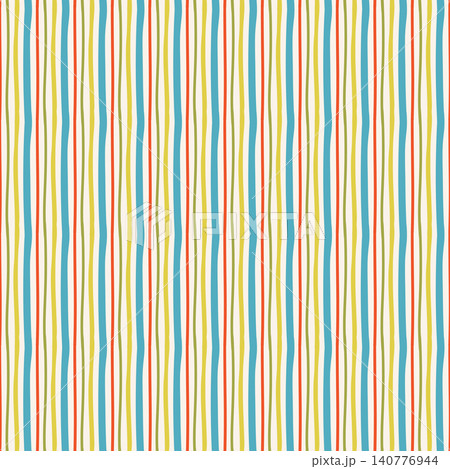 Seamless vector pattern with colorful hand-drawn vertical stripes on a light cream background. Seamless vector pattern with colorful hand-drawn vertical stripes on a light cream background. 140776944