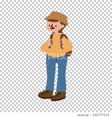 登山をする女性のイラスト 登山をする女性のイラスト 140777310