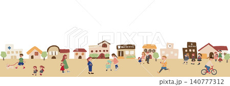 街を歩く人たちのイラスト 街を歩く人たちのイラスト 140777312