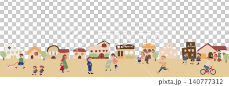 街を歩く人たちのイラスト 街を歩く人たちのイラスト 140777312