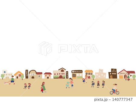 街を歩く人たちのイラスト 街を歩く人たちのイラスト 140777347