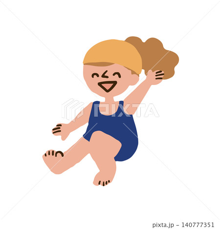 スイミングをする子供のイラスト 140777351