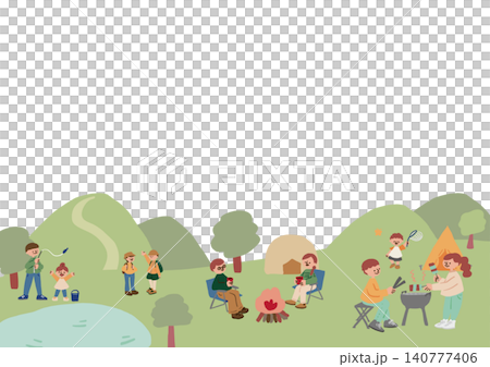 Illustrations of people enjoying the outdoors Illustrations of people enjoying the outdoors 140777406