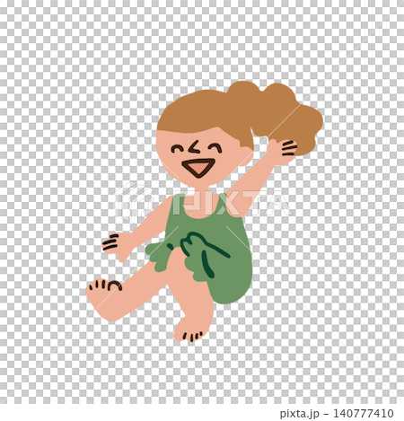 水着で水遊びを楽しむ子供のイラスト 140777410
