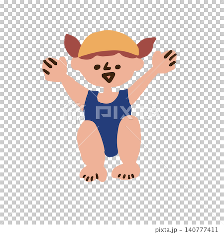 スイミングをする子供のイラスト 140777411