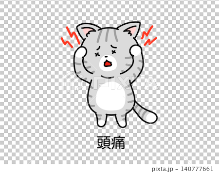 更年期障害や低気圧頭痛・偏頭痛で悩むネコさん 更年期障害や低気圧頭痛・偏頭痛で悩むネコさん 140777661