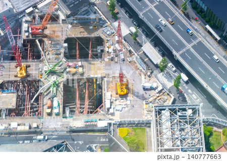 超高層ビル建築現場・S造 超高層ビル建築現場・S造 140777663