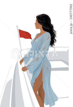 Vsai young woman enjoying luxury lifestyle on a yacht Vsai young woman enjoying luxury lifestyle on a yacht 140777992