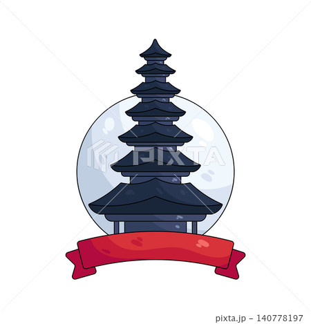 Illustration of Balinese temple 140778197