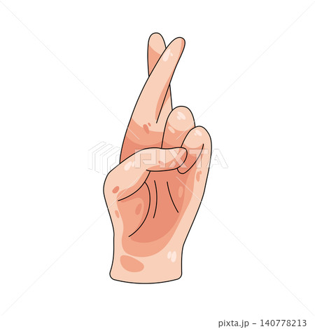 Illustration of crossed fingers Illustration of crossed fingers 140778213