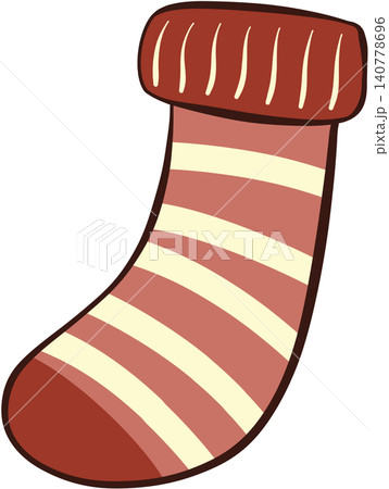 Cute red and white striped Christmas stocking Cute red and white striped Christmas stocking 140778696