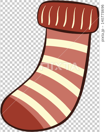 Cute red and white striped Christmas stocking Cute red and white striped Christmas stocking 140778696