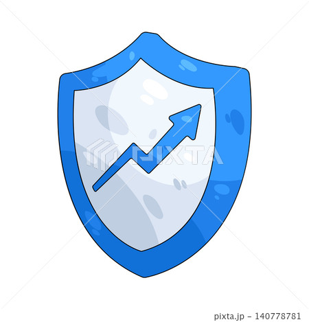 Illustration of shield with an upward arrow Illustration of shield with an upward arrow 140778781