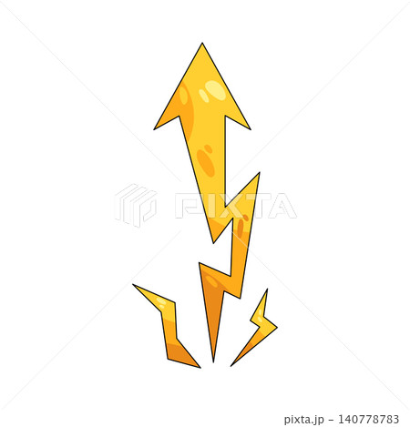 Illustration of lightning arrow pointing upward Illustration of lightning arrow pointing upward 140778783