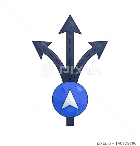 Illustration of Navigation with three paths Illustration of Navigation with three paths 140778796