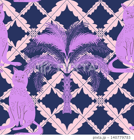 tropical background with palm leaves 140779783