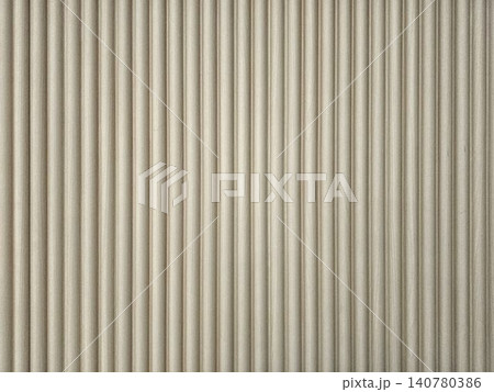 Ribbed Cream Wallpaper with Realistic Wood Panel Effect, Minimalist Vertical Texture for Modern Interior Wall Decor and Premium Backdrop. 140780386