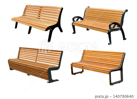 Wooden park benches providing outdoor seating for public spaces Wooden park benches providing outdoor seating for public spaces 140780640