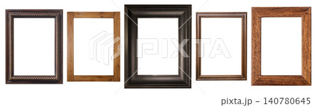 Collection of natural wooden picture frames for decor Collection of natural wooden picture frames for decor 140780645