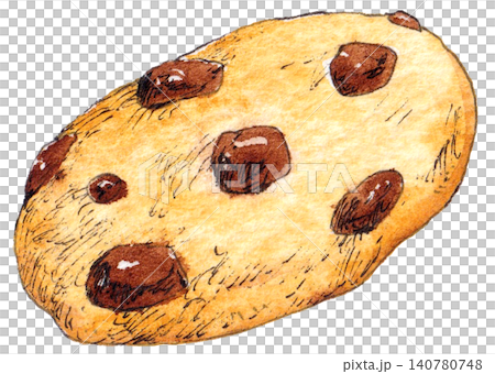 水彩イラスト　チョコチップクッキー 140780748
