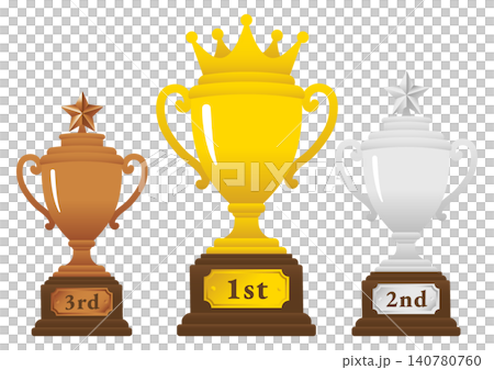 1位2位3位トロフィーセット 金銀銅 受賞カップ ベクターイラスト 1位2位3位トロフィーセット 金銀銅 受賞カップ ベクターイラスト 140780760