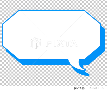 Simple colored line speech bubble, elongated octagon Simple colored line speech bubble, elongated octagon 140781192