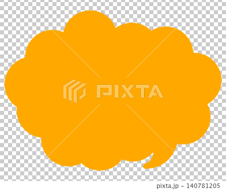 Simple color speech bubble with a rounded cloud shape Simple color speech bubble with a rounded cloud shape 140781205
