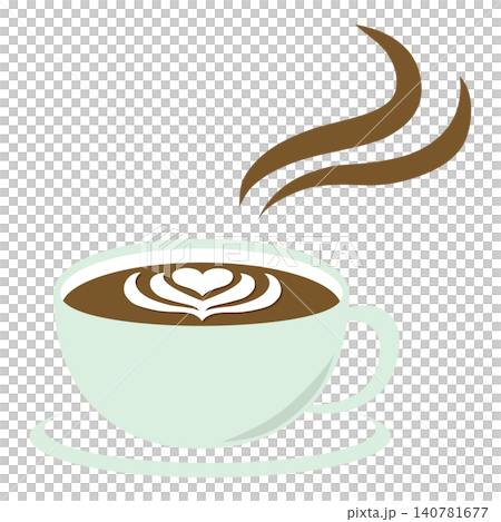 コーヒーカップとラテアート 140781677