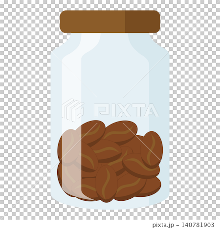 瓶に半分だけ入ったコーヒー豆 瓶に半分だけ入ったコーヒー豆 140781903