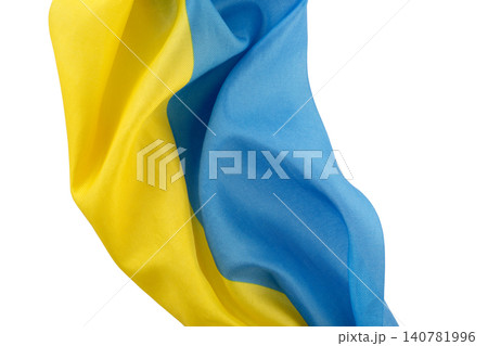 Ukraine flag isolated on white background with copy space. 140781996