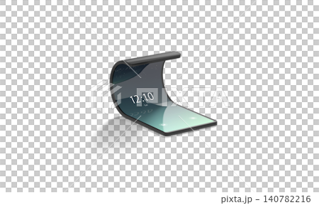 Blank turned on black flip phone twisted display mockup png, transparent background, 3d rendering. Empty folded multi-display smartphone mock up cut out. Clear flexible transforming gadget template. Blank turned on black flip phone twisted display mockup png, transparent background, 3d rendering. Empty folded multi-display smartphone mock up cut out. Clear flexible transforming gadget template. 140782216