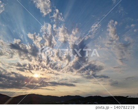 cloud and vanilla sky background with dark mountain silhouette cloud and vanilla sky background with dark mountain silhouette 140782219