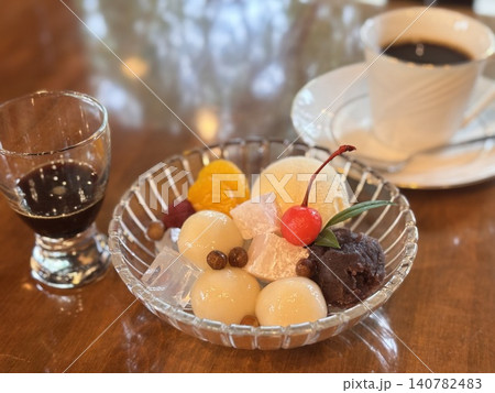 白玉クリームあんみつセット 140782483